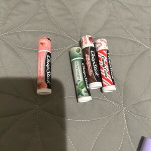little group of chapsticks cotton candy mint hot chocolate etc